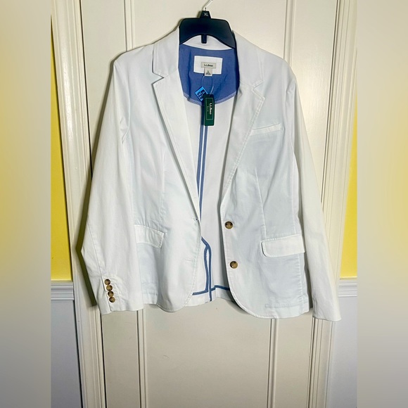 New - LL Bean White Blazer Sz - Large - Picture 1 of 4
